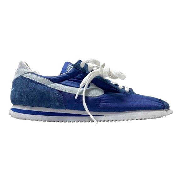 Nike Cortez Blue Suede Nylon Sneakers Women’s Size 9 Retro Running Shoes New - Picture 3 of 6